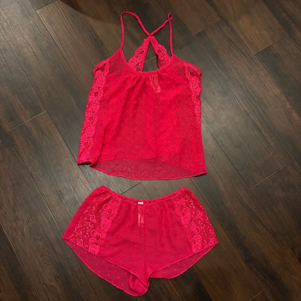 In Bloom by Jonquil Pink Lace Lingerie Set XS
